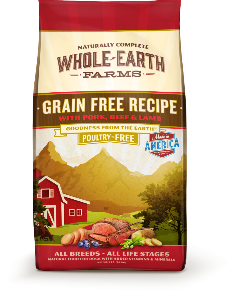 Whole Earth Farms Grain Free Recipe with Pork Beef and Lamb Dry Dog Food