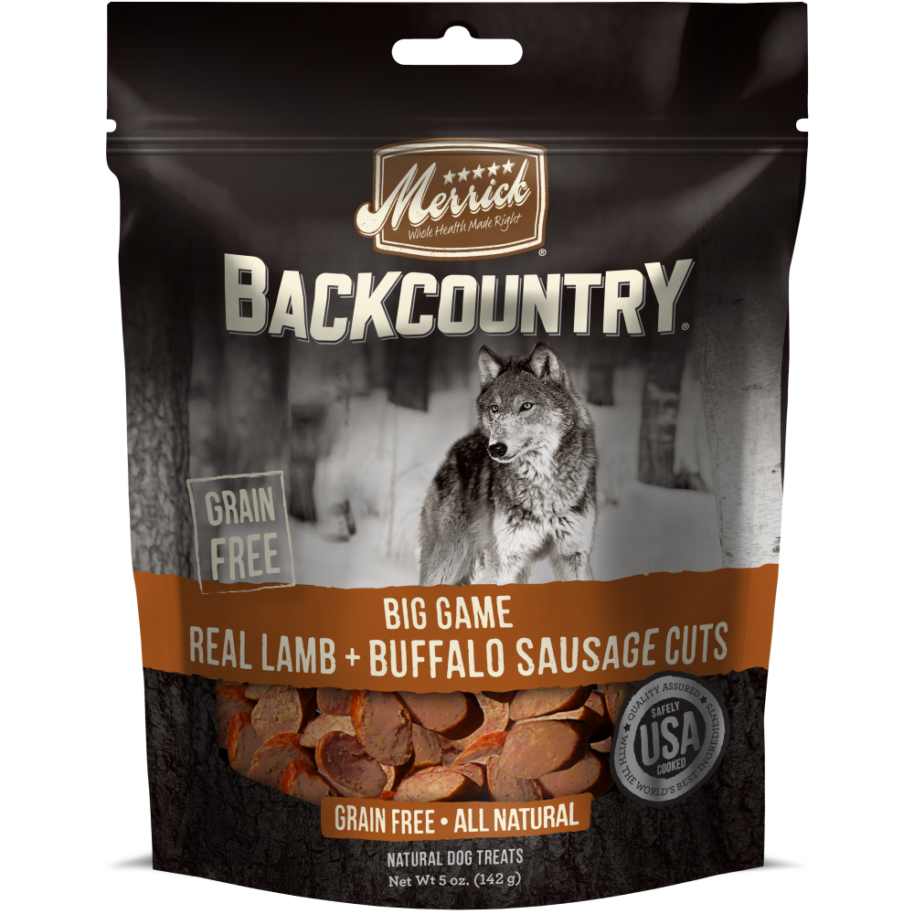 Merrick Backcountry Big Game Grain Free Real Lamb & Buffalo Sausage Cuts Dog Treats