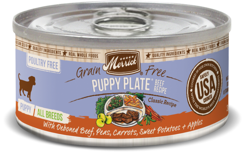 Merrick grain top free puppy plate