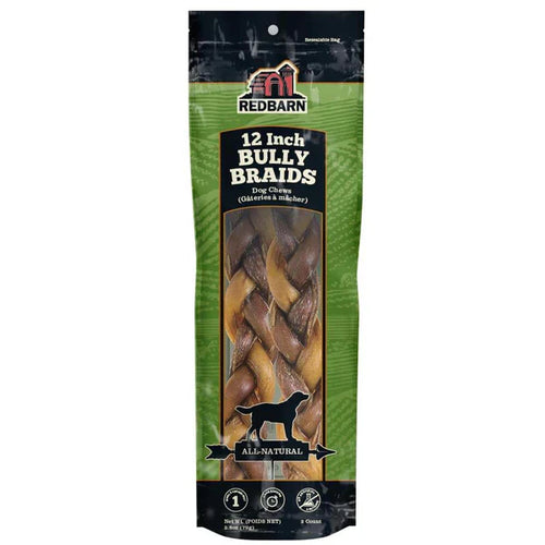 Redbarn Naturals Braided Bully Sticks Dog Treats