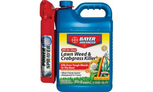 bayer herbicides for lawns Bayer Advanced All-in-One Lawn Weed and Crabgrass Killer Power Sprayer