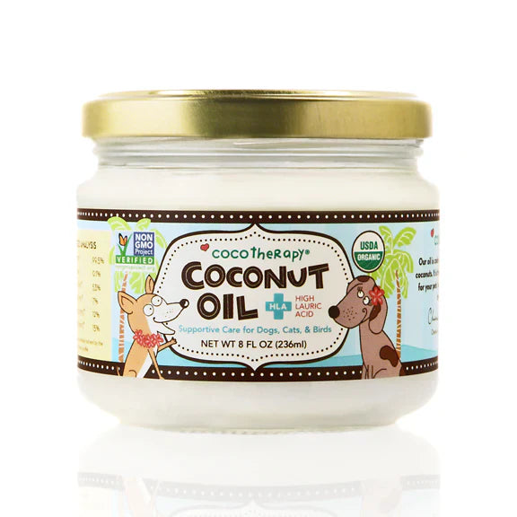 CocoTherapy Virgin Coconut Oil USDA Certified Organic Coconut Oil for Dogs, Cats, & Birds