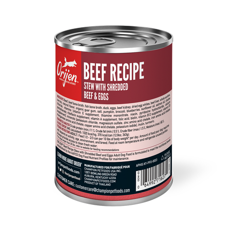 ORIJEN Beef Recipe Stew with Shredded Beef and Eggs Wet Dog Food ...