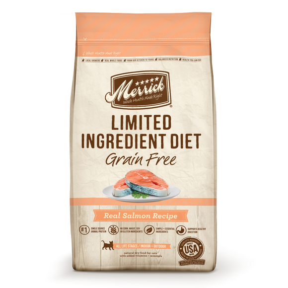 Merrick limited ingredient top salmon and chickpea