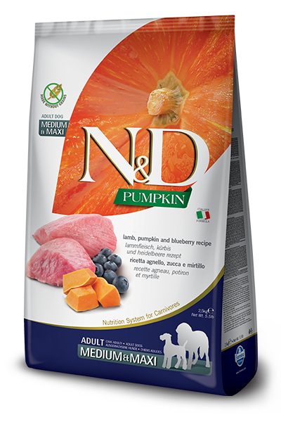 Farmina N&D Pumpkin Formula Medium & Maxi Lamb & Blueberry Adult Dog Food