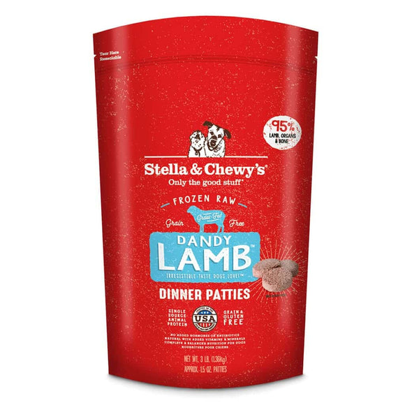 Stella & Chewy's Frozen Raw Dandy Lamb Patties for Dogs