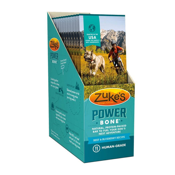 Zukes Power Bone Grain Free Beef & Blueberry Flavor Dog Treats