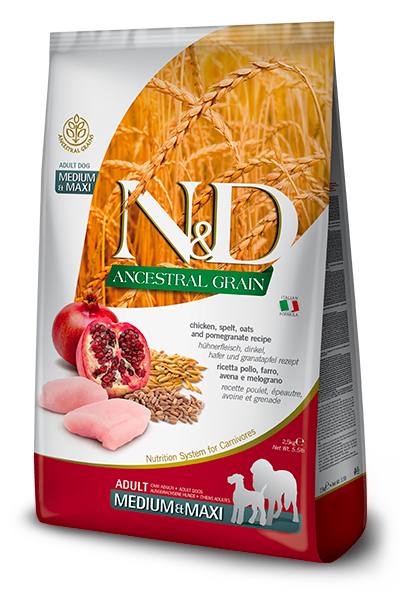 Farmina N&D Ancestral Grain Canine Chicken & Pomegranate Medium & Maxi Adult Food