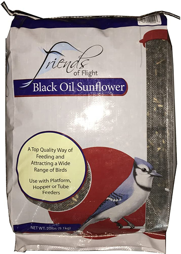 Friends of Flight Bird Seed,  Black Oil Sunflower Seed 20lb Bag