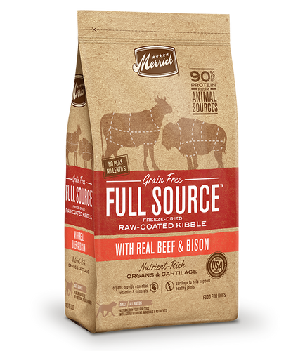 Merrick Full Source Grain Free Raw-Coated Kibble with Real Beef & Bison Dry Dog Food