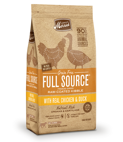 Merrick Full Source Grain Free Raw-Coated Kibble with Real Chicken & Duck Dry Dog Food