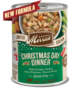 Merrick Pet Care Grain Free Christmas Day Dinner Seasonal Recipe in Gravy