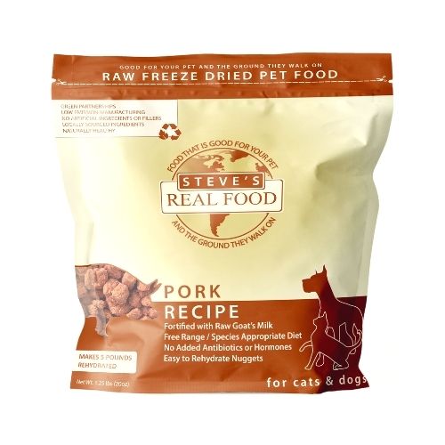 Steve's Real Food Freeze Dried Dog Food Pork Diet for Dogs and Cats (1.25 lb / 20 oz)
